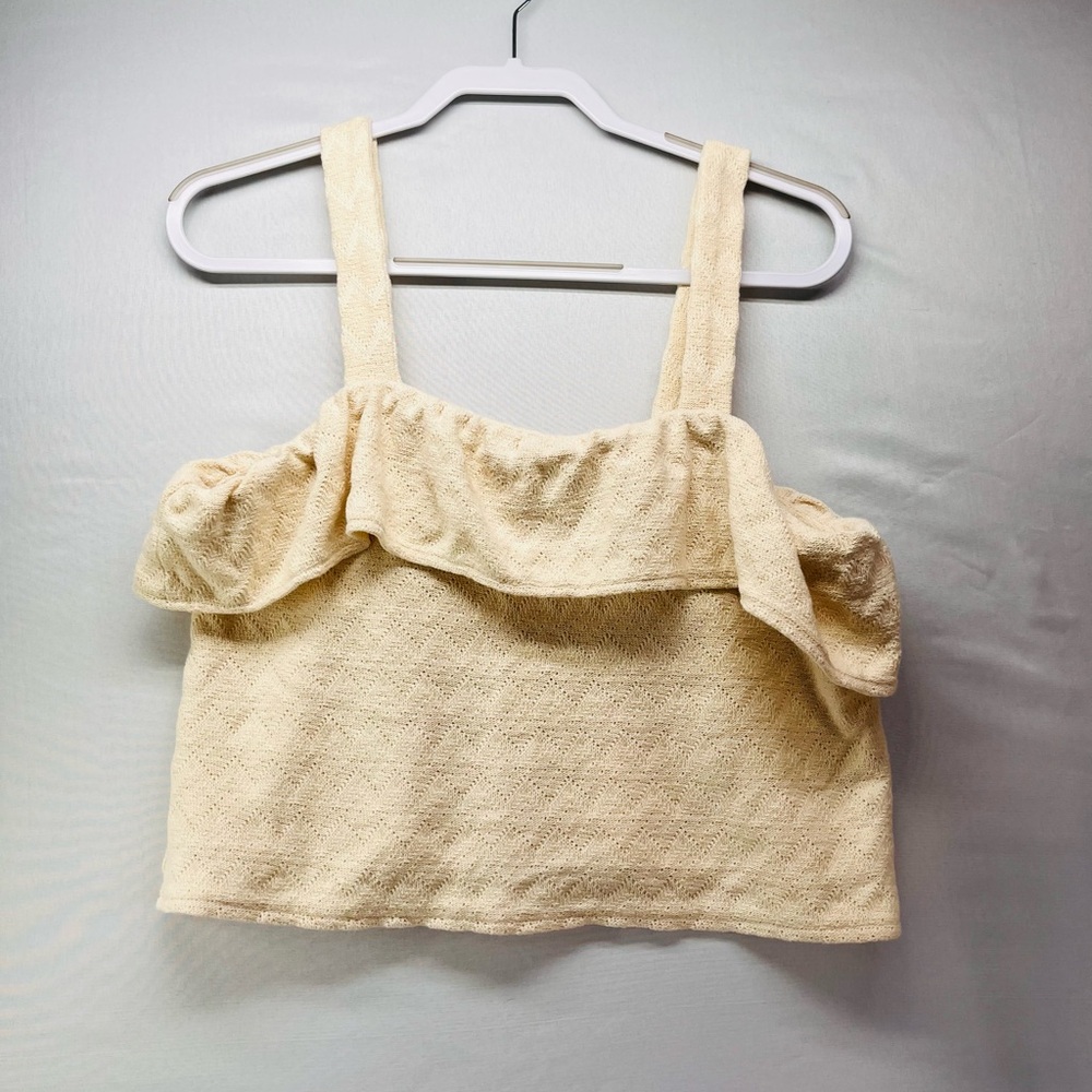 Madewell Cream Textured‎ Crop Top